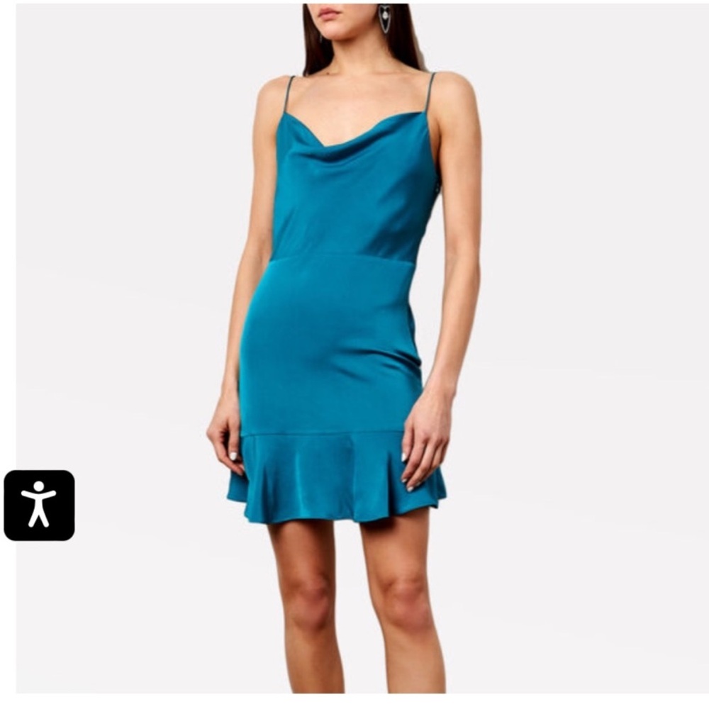 Intermix Parker Silk Mini Dress - Blue